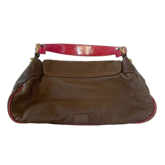 Moschino Cheap and Chic Brown Leather Studded Flower Hobo Handbag Purse - Picture 3 of 11